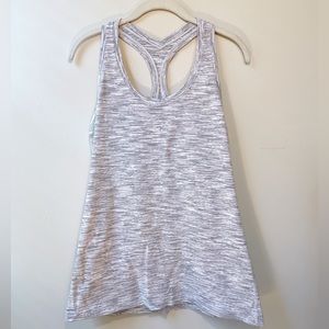 Lululemon Top Grey White Racerback Active Athleisure Tank Top Size 10 NBW